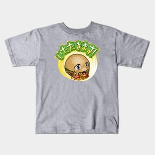 Kawaii Grease Beast (Green), cute anime chibi burger Kids T-Shirt